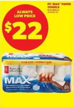 Real Canadian Superstore PC Max paper towels offer