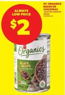 Real Canadian Superstore PC Organics beans or chickpeas offer