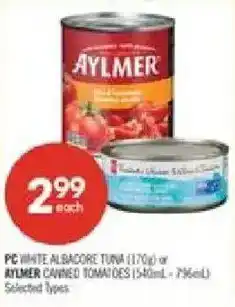 Shoppers Drug Mart Aylmer canned tomatoes offer