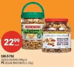 Shoppers Drug Mart Dan-d-pak salted cashews or pc deluxe mixed nuts offer