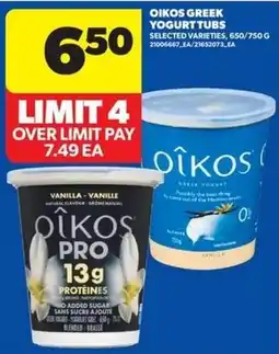 Real Canadian Superstore Oikos Greek yogurt tubs offer