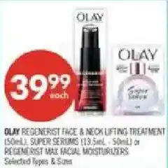 Shoppers Drug Mart Olay regenerist face & neck lifting treatment offer