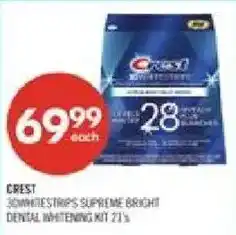 Shoppers Drug Mart Crest 3d whitestrips supreme bright dental whitening kit offer