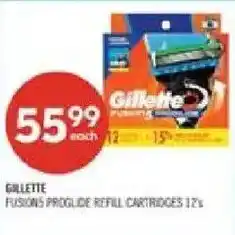 Shoppers Drug Mart Gillette fusions proglide refill cartridges offer