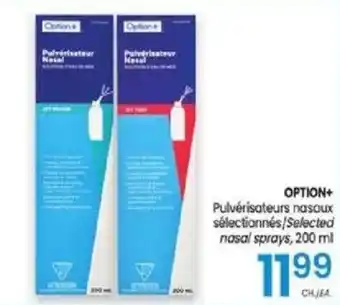 Option+ selected nasal sprays