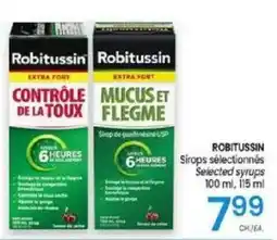 Uniprix Robitussin selected syrups offer