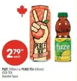 Shoppers Drug Mart Fuze iced tea or Peace Tea offer