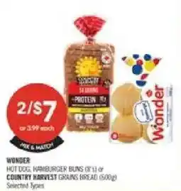 Shoppers Drug Mart Wonder hot dog hamburger buns or country harvest grains bread offer