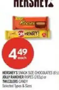 Shoppers Drug Mart Hershey's snack size chocolates offer