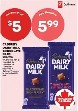 Real Canadian Superstore Cadbury dairy milk chocolate bars offer