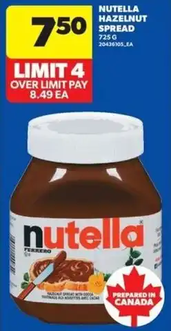 Real Canadian Superstore nutella hazelnut spread offer