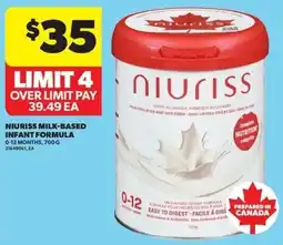 Real Canadian Superstore Niuriss milk-based infant formula offer