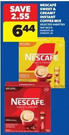 Real Canadian Superstore Nescafe sweet & creamy instant coffee mix offer