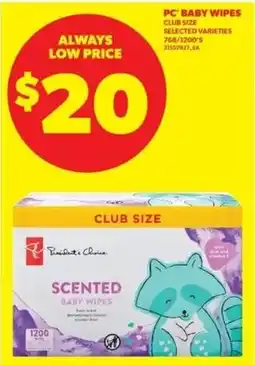 Real Canadian Superstore Priced's Choice scented baby wipes offer