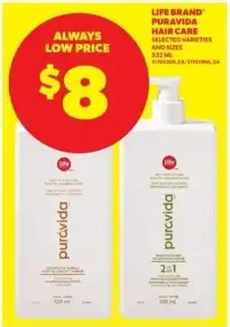 Real Canadian Superstore Life brand puravida hair care offer