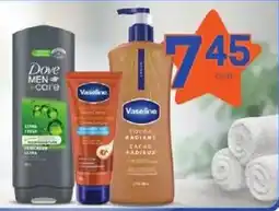 Uniprix Dove men care and Vaseline cocoa radiant offer
