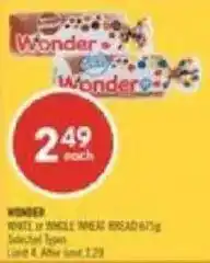 Wonder white or whole wheat bread