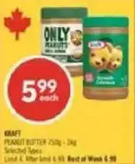 Shoppers Drug Mart Kraft peanut butter offer