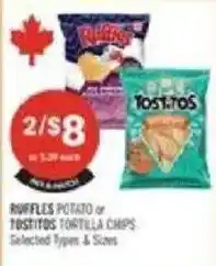 Shoppers Drug Mart Ruffles potato or Tostitos tortilla chips offer