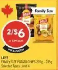 Shoppers Drug Mart Lay's family size potato chips offer