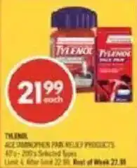 Shoppers Drug Mart Tylenol ace tamiphophen pain relief products offer