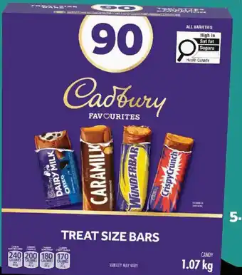 Cadbury favourites treat size bars