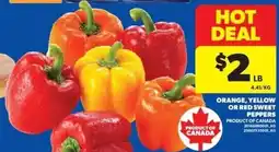 Real Canadian Superstore Orange, Yellow Or Red Sweet Peppers offer