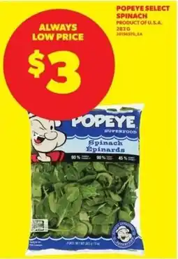Real Canadian Superstore Popeye spinach epinards offer