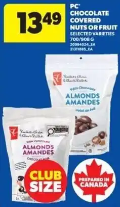 Real Canadian Superstore PC chocolate covered nuts or fruit offer
