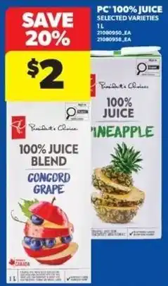 Real Canadian Superstore Pacifique Choice 100% Juice Blend Concord Grape offer