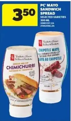Real Canadian Superstore PC mayo sandwich spread offer