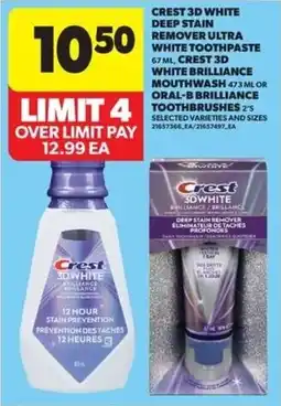 Real Canadian Superstore Crest 3D White deep stain remover ultra white toothpaste offer