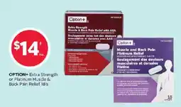 Rexall Option+ extra strength muscle & back pain relief offer