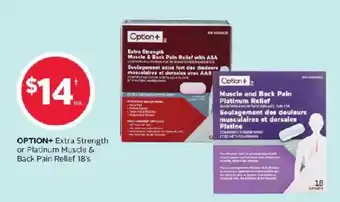 Option+ extra strength muscle & back pain relief