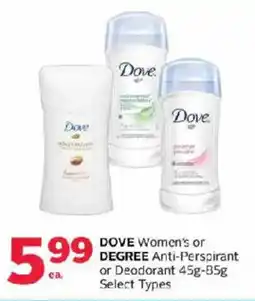 Rexall Dove Women's or Degree Anti-Perspirant or Deodorant offer