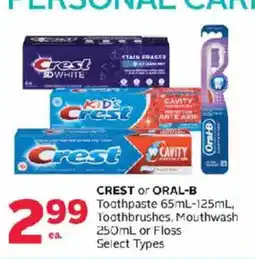 Rexall Crest or Oral-B offer