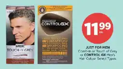 Rexall Just for men comb-in or touch of grey or control gx men's hair colour select types offer