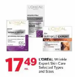 Rexall L'Oréal Wrinkle Expert Skin Care offer