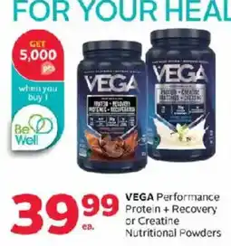 Rexall Vega Performance Protein + Recovery or Creatine Nutritional Powders offer