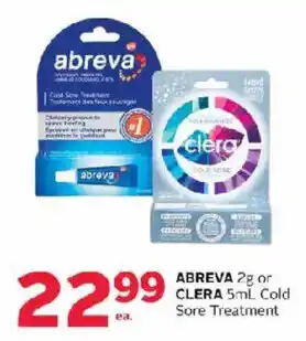 Rexall Abreva 2g or Clera 5mL Cold Sore Treatment offer