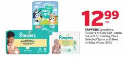 Rexall Pampers Swaddlers, Cruisers or Easy Ups Jumbo Diapers or Training Pants or Baby Wipes offer