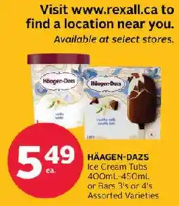 Rexall Häagen-Dazs ice cream offer