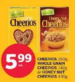 Rexall Cheerios whole grain or honey nut offer