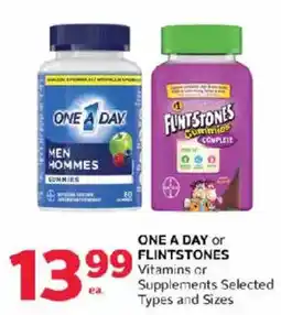 Rexall One a day or flintstones vitamins or supplements selected types and sizes offer