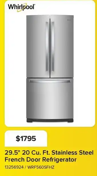 Whirlpool 29.5" 20 Cu. Ft. Stainless Steel French Door Refrigerator