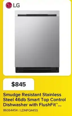 Leon's LG Smudge Resistant Stainless Steel 46db Smart Top Control Dishwasher with FlushFit offer