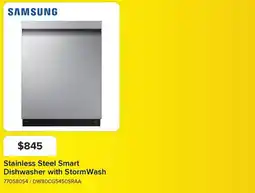 Leon's Samsung stainless steel smart dishwasher with stormwash offer