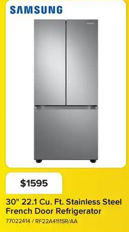 Leon's Samsung 30" 22.1 Cu. Ft. Stainless Steel French Door Refrigerator offer