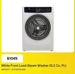 Leon's White Front Load Steam Washer offer
