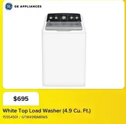 Leon's Ge Appliances White Top Load Washer offer